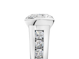 White gold Radiant Solitaire Bezel-Set Diamond Ring with Channel-Set Band_57