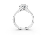 White gold Radiant Solitaire Bezel-Set Diamond Ring with Channel-Set Band_58