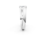 White gold Radiant Solitaire Bezel Set Diamond Ring with Wide Band_5