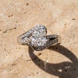White gold Radiant Solitaire Bypass Diamond Engagement Ring with Channel-Set Band and Four-Prong Setting_6