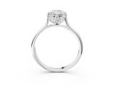 White gold Radiant Solitaire Cathedral Diamond Ring with Six-Prong Setting_25