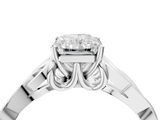 White gold Radiant Solitaire Celtic Knot Engagement Ring with Four-Prong Setting_84