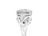 White gold Radiant Solitaire Celtic Knot Engagement Ring with Four-Prong Setting_87