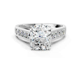White gold Radiant Solitaire Channel-Set Diamond Engagement Ring with Four-Prong Setting_50