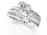 White gold Radiant Solitaire Channel-Set Split Shank Ring with Tension Prong Setting_16