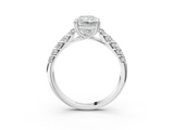White gold Radiant Solitaire Chevron Pave Diamond Engagement Ring with Six-Prong Setting_6