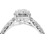 White gold Radiant Solitaire Chevron Pave Diamond Engagement Ring with Six-Prong Setting_7