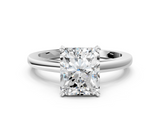 White gold Radiant Solitaire Diamond Engagement Ring with Four-Prong Setting on a Classic Band_34