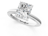 White gold Radiant Solitaire Diamond Engagement Ring with Four-Prong Setting on a Classic Band_35