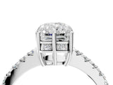 White gold Radiant Solitaire Diamond Engagement Ring with Pavé Band and Six-Prong Setting_40