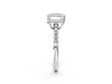 White gold Radiant Solitaire Diamond Engagement Ring with Pavé Band and Six-Prong Setting_48