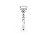 White gold Radiant Solitaire Diamond Engagement Ring with Pavé Band and Six-Prong Setting_58
