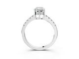 White gold Radiant Solitaire Diamond Engagement Ring with Pavé Band and Six-Prong Setting_59