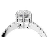 White gold Radiant Solitaire Diamond Engagement Ring with Pavé Band and Six-Prong Setting_60