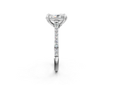 White gold Radiant Solitaire Diamond Engagement Ring with Pave Band and Six-Prong Setting_84