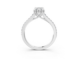 White gold Radiant Solitaire Diamond Engagement Ring with Pave Band and Six-Prong Setting_85