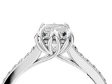 White gold Radiant Solitaire Diamond Engagement Ring with Pave Band and Six-Prong Setting_86