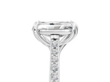 White gold Radiant Solitaire Diamond Engagement Ring with Pave Band and Six-Prong Setting_87