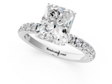 White gold Radiant Solitaire Diamond Pavé Band with Four-Prong Setting_67