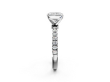 White gold Radiant Solitaire Diamond Pavé Band with Four-Prong Setting_68