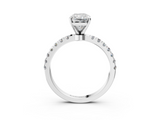 White gold Radiant Solitaire Diamond Pavé Band with Four-Prong Setting_69