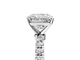 White gold Radiant Solitaire Diamond Pavé Band with Four-Prong Setting_71