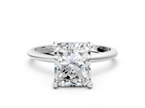 White gold Radiant Solitaire Diamond Ring with 4-Prong Setting on a Classic Band_3