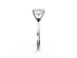 White gold Radiant Solitaire Diamond Ring with 4-Prong Setting on a Classic Band_5