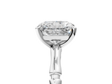 White gold Radiant Solitaire Diamond Ring with Bamboo Band and Four-Prong Setting_72