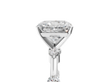 White gold Radiant Solitaire Diamond Ring with Bezel Set Side Stones and Prong Setting_58