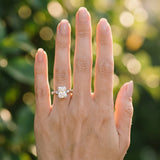 White gold Radiant Solitaire Diamond Ring with Bezel Set Side Stones and Prong Setting_70