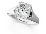 White gold Radiant Solitaire Diamond Ring with Cathedral Band and Four-Prong Setting_65