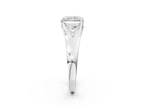 White gold Radiant Solitaire Diamond Ring with Cathedral Band and Four-Prong Setting_68