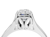 White gold Radiant Solitaire Diamond Ring with Cathedral Band and Four-Prong Setting_68