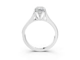 White gold Radiant Solitaire Diamond Ring with Cathedral Band and Four-Prong Setting_69