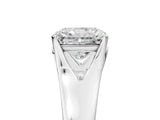 White gold Radiant Solitaire Diamond Ring with Cathedral Band and Four-Prong Setting_71