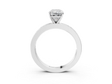 White gold Radiant Solitaire Diamond Ring with Channel-Set Baguette Band and Four-Prong Setting_133