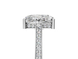 White gold Radiant Solitaire Diamond Ring with Channel Set Band and Bezel Prong Setting_84