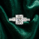 White gold Radiant Solitaire Diamond Ring with Channel-Set Band and Four-Prong Setting_16