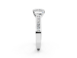 White gold Radiant Solitaire Diamond Ring with Channel-Set Band and Four-Prong Setting_40