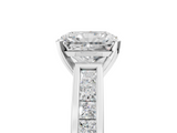 White gold Radiant Solitaire Diamond Ring with Channel-Set Band and Four-Prong Setting_43