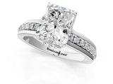 White gold Radiant Solitaire Diamond Ring with Channel Set Band and Six-Prong Setting_49
