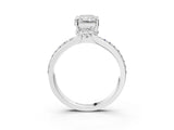White gold Radiant Solitaire Diamond Ring with Channel Set Band and Six-Prong Setting_50