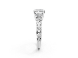 White gold Radiant Solitaire Diamond Ring with Filigree Band and Four-Prong Setting_90