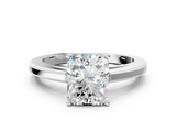 White gold Radiant Solitaire Diamond Ring with Four-Prong Setting and Classic Band_35