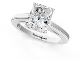 White gold Radiant Solitaire Diamond Ring with Four-Prong Setting and Classic Band_36