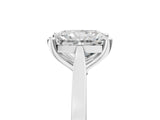 White gold Radiant Solitaire Diamond Ring with Four-Prong Setting and Tapered Band