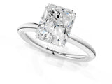 White gold Radiant Solitaire Diamond Ring with Four-Prong Setting on a Plain Band_21