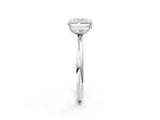 White gold Radiant Solitaire Diamond Ring with Four-Prong Setting on a Plain Band_22