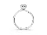 White gold Radiant Solitaire Diamond Ring with Four-Prong Setting on a Plain Band_23